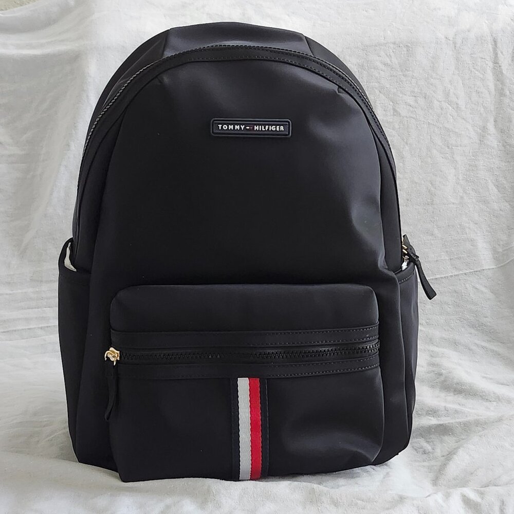 Tommy Hilfiger Black Backpack NWT | Gold Hardware | Polyester | Retail $118